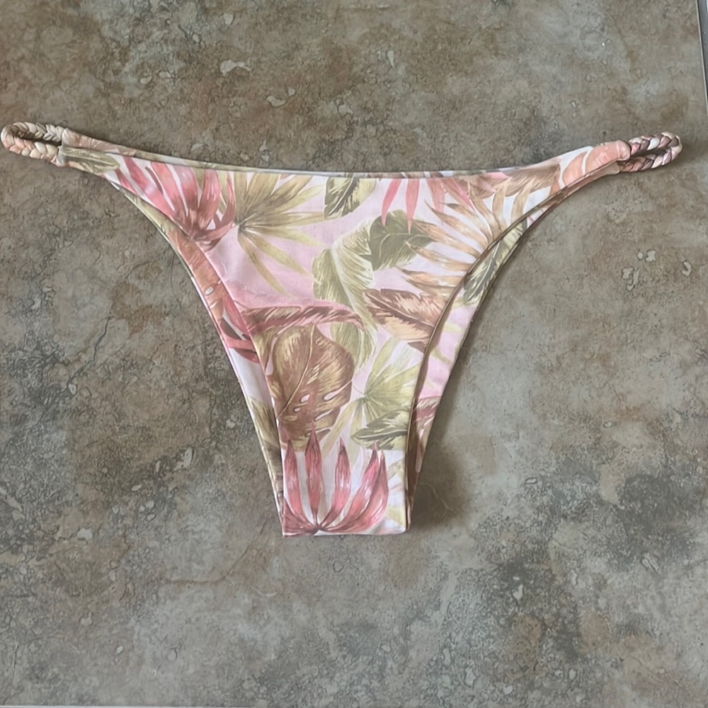 Kulani Kinis Cheeky Braided Bikini Bottom - Desert Rose